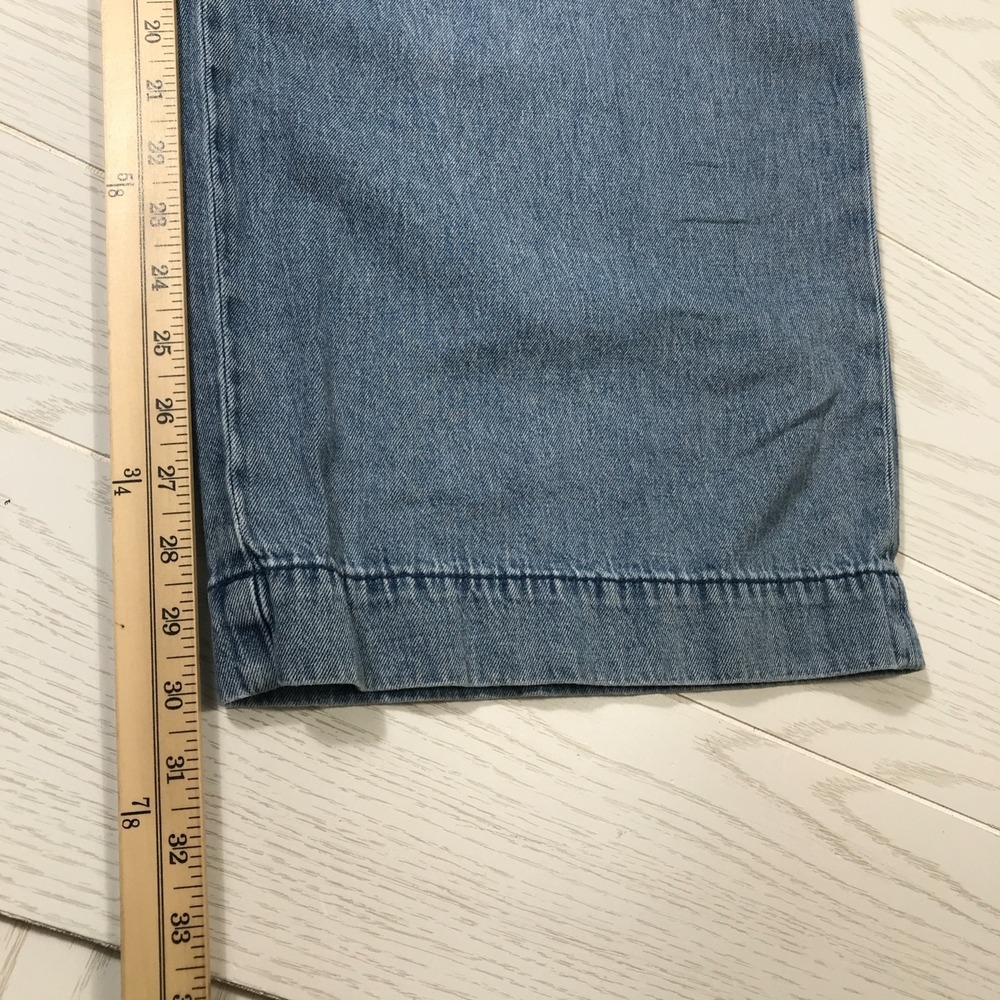 rag & bone Aurora Pleated Jeans Women 31 Blue Wide Leg Lightweight Cotton Boho - Picture 4 of 15